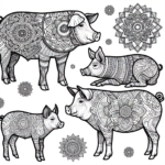 Mandala Pig coloring page