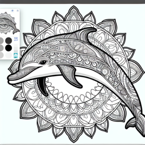 Mandala Dolphin coloring page