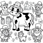 St Patrick’s Day Cow coloring page