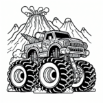 Volcano Monster Truck coloring page