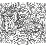 Mandala Dragon coloring page