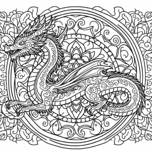 Mandala Dragon coloring page