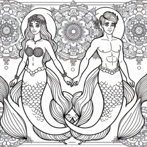 Mandala Mermaid coloring page