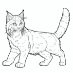 Realistic Cat coloring page