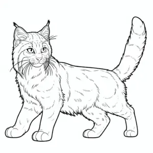 Realistic Cat coloring page