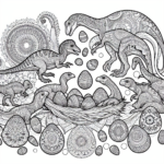 Mandala Dinosaur Eggs coloring page