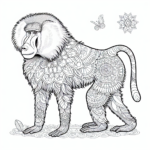 Mandala Baboon coloring page