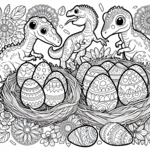 Mandala Dinosaur Eggs coloring page