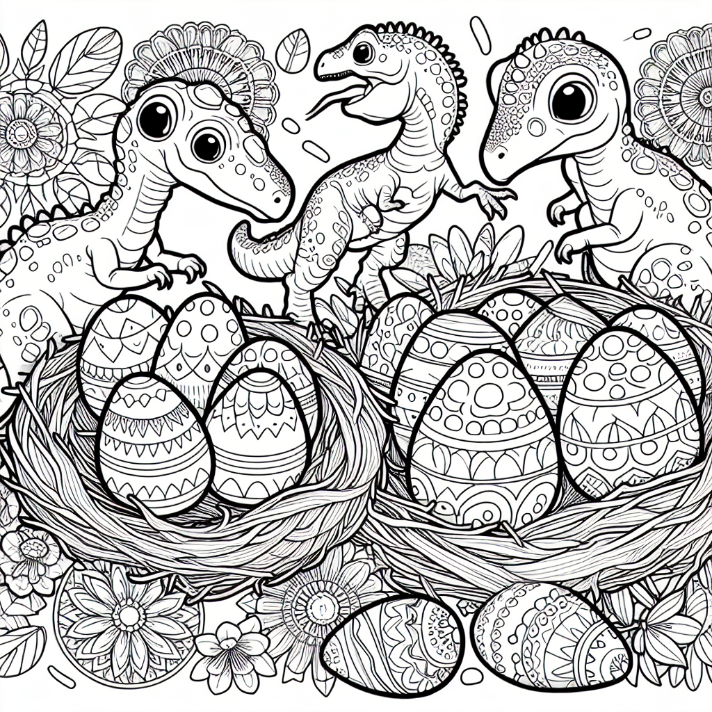 Mandala Dinosaur Eggs coloring page