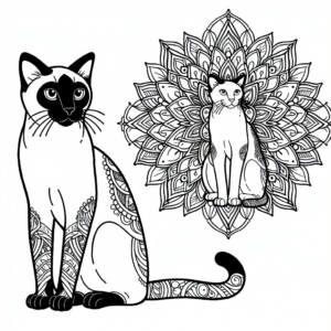 Mandala Cat coloring page