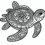 Mandala Sea Turtle coloring page