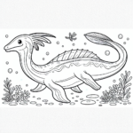 Spring Plesiosaurus coloring page