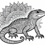 Mandala Lizard coloring page