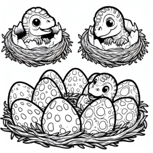 Cartoon Dinosaur Eggs coloring page