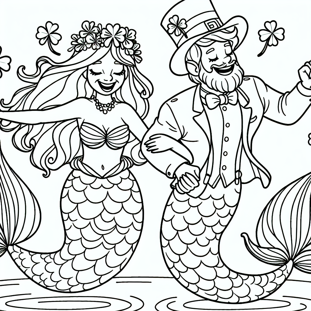 St Patrick’s Day Mermaid coloring page