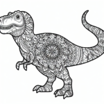 Mandala T-Rex coloring page