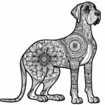 Mandala Dog coloring page