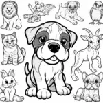 Cartoon Pet coloring page