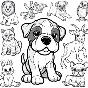 Cartoon Pet coloring page