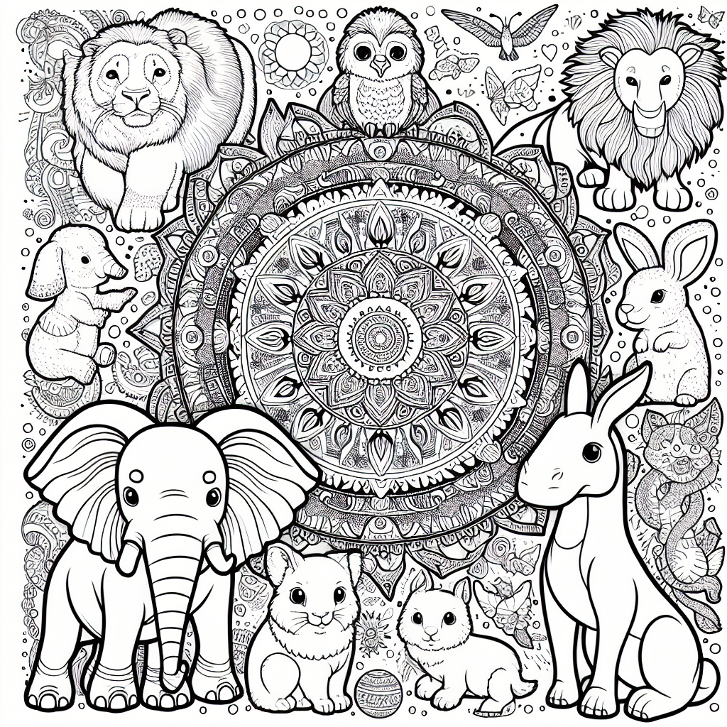 Mandala Animals coloring page