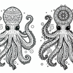 Mandala Octopus coloring page