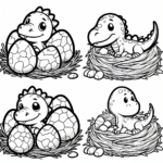 Cartoon Dinosaur Eggs coloring page