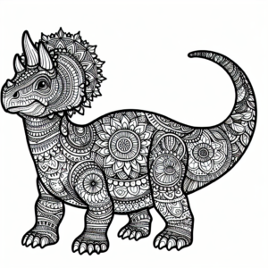 Mandala Chasmosaurus coloring page