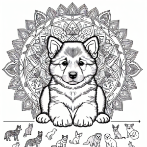 Mandala Dog coloring page