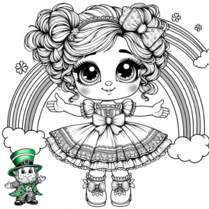 St Patrick’s Day Doll coloring page