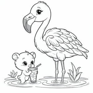 Baby Flamingo coloring page