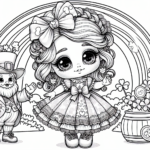 St Patrick’s Day Doll coloring page