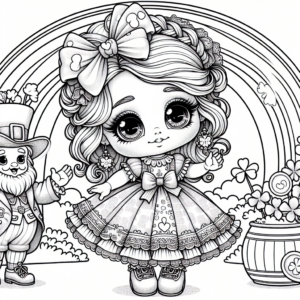 St Patrick’s Day Doll coloring page