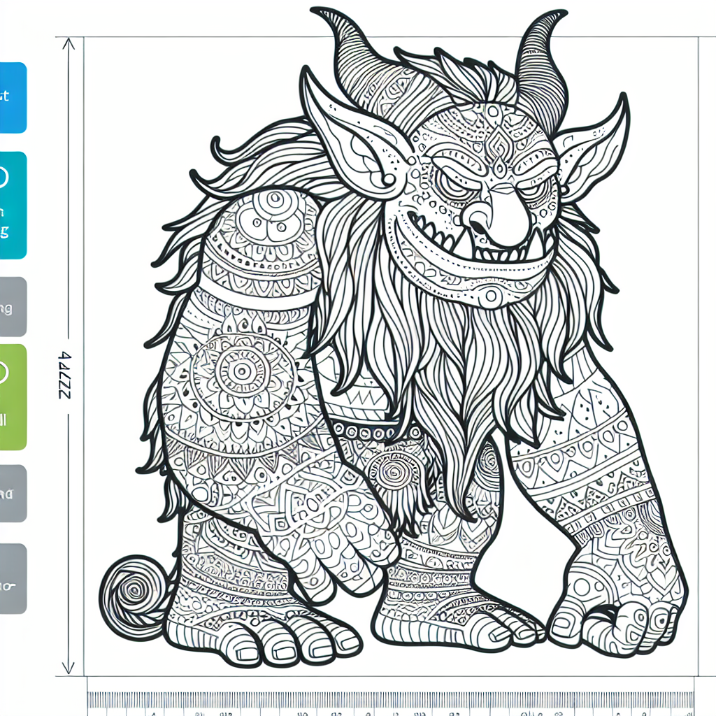 Mandala Troll coloring page