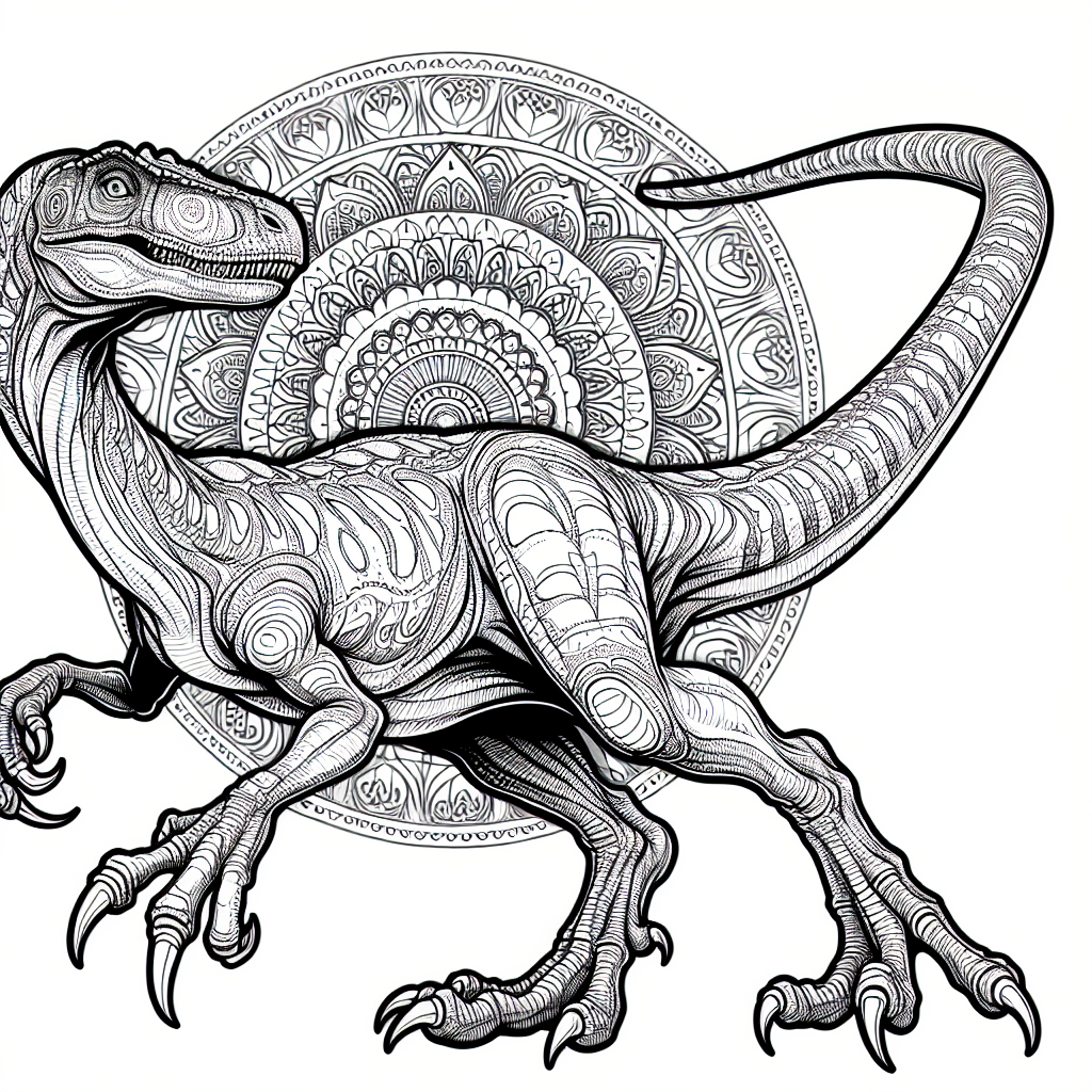 Mandala Australovenator coloring page