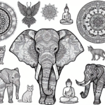 Mandala Elephant coloring page