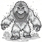 Mandala Yeti coloring page