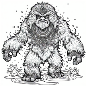 Mandala Yeti coloring page