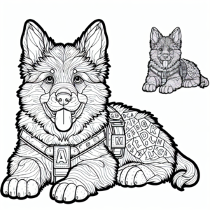 Alphabet Dog coloring page