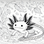 smiling axolotl coloring page