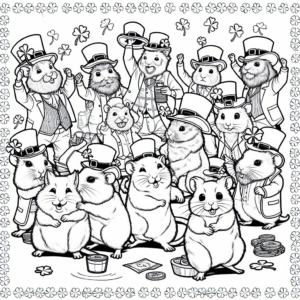 St Patrick’s Day Hamster coloring page