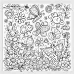 ladybugs and butterflies coloring page