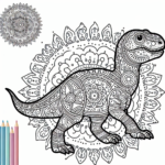 Mandala Allosaurus coloring page