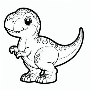 Cute T-Rex coloring page