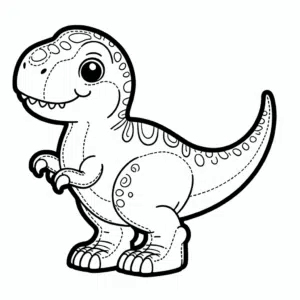 Cute T-Rex coloring page