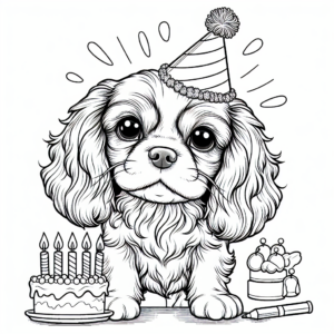 Birthday Dog coloring page