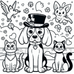 St Patrick’s Day Dog coloring page