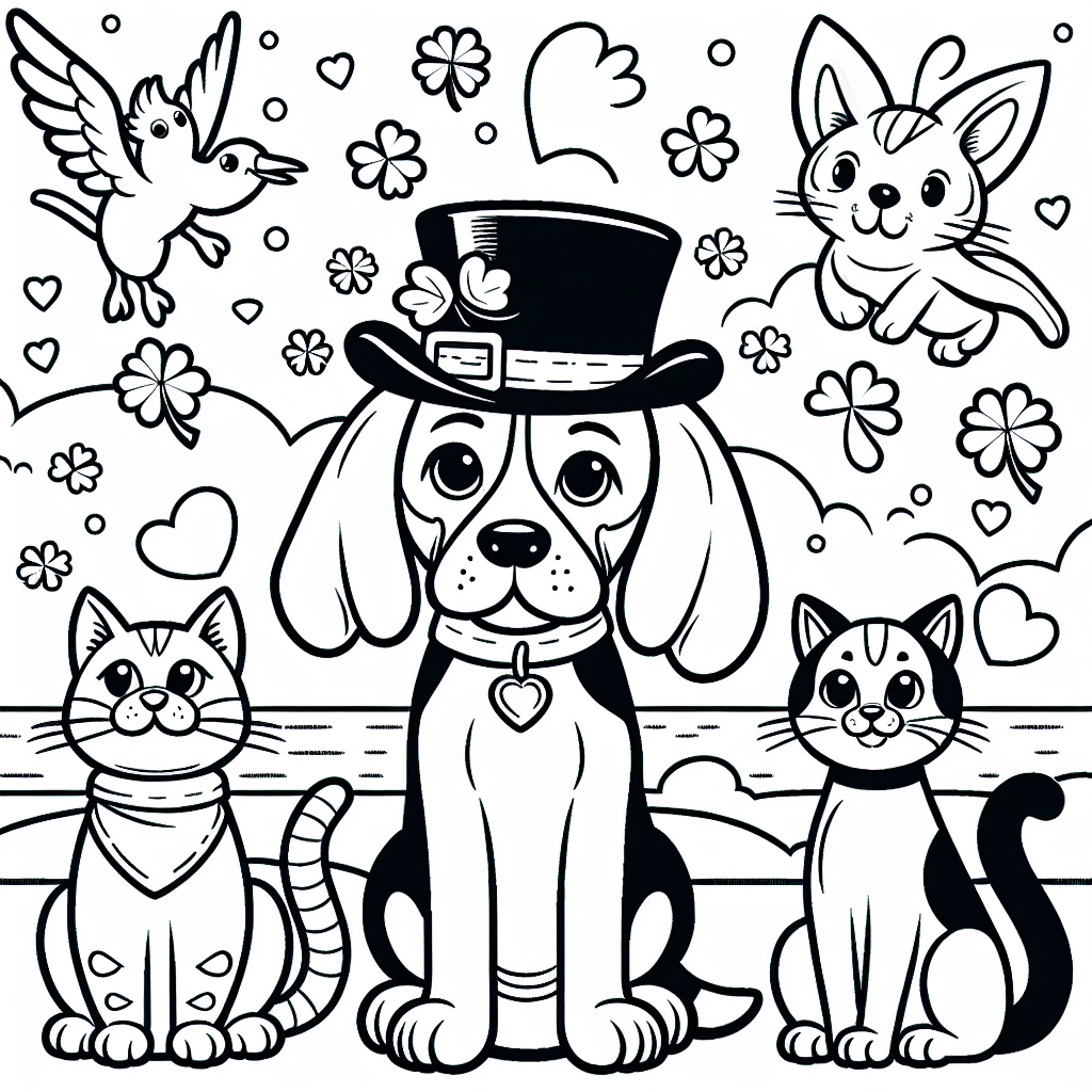 St Patrick’s Day Dog coloring page