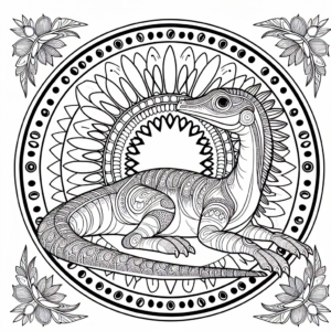 Mandala Araripesuchus coloring page