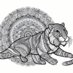 Mandala Smilodon coloring page