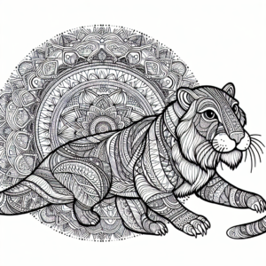 Mandala Smilodon coloring page